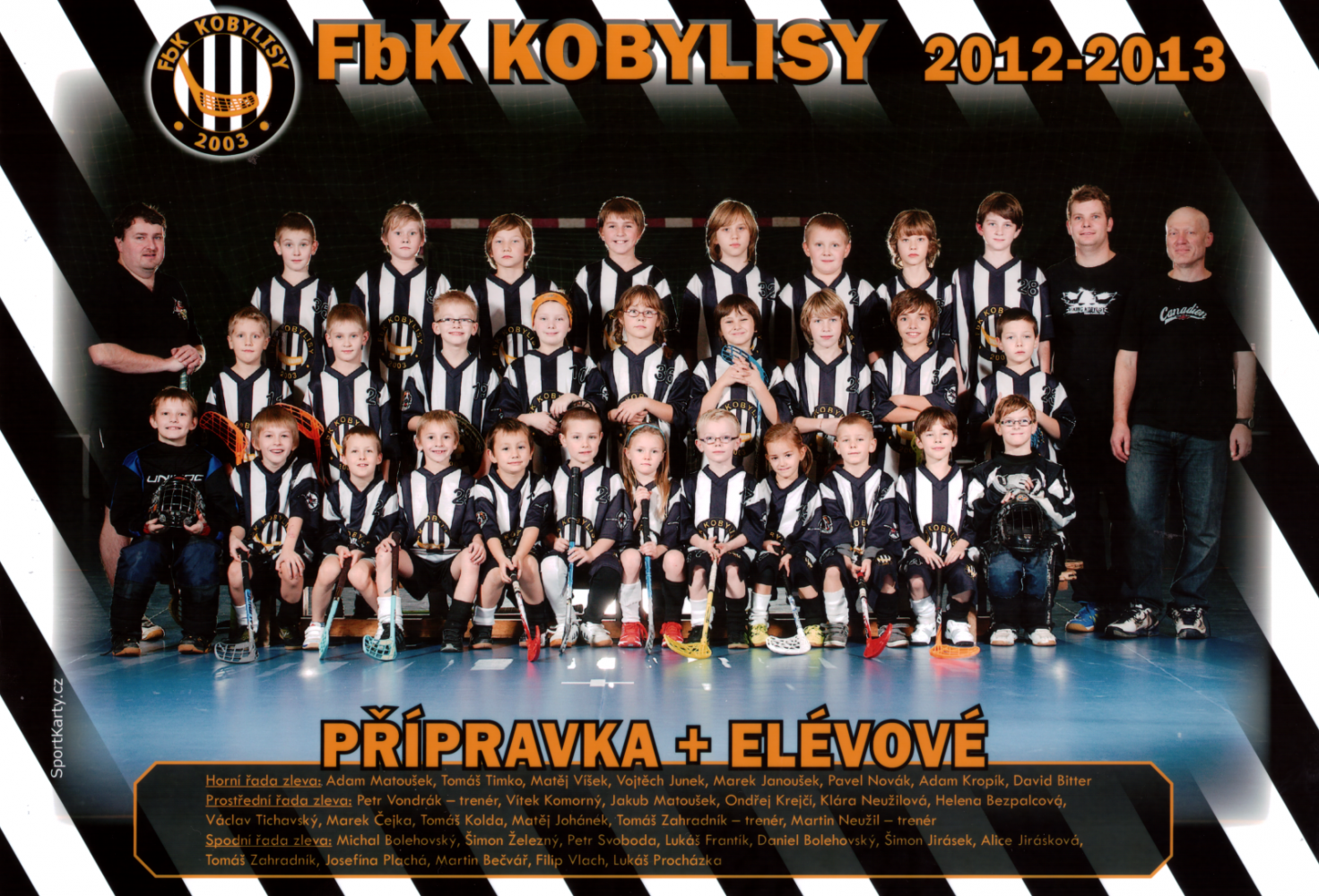 Týmy přípravky a elévů, sezóna 2012-2013; Autor: Pavel Růžička SportKarty.cz; Zdroj: Archiv FbK Kobylisy