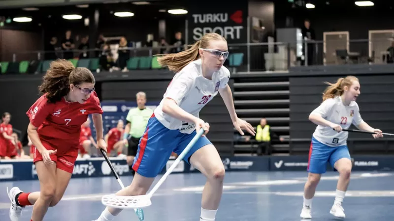 Alice Jirásková v utkání EFT 2023 proti Švýcarsku - foto Salibandy.fi
