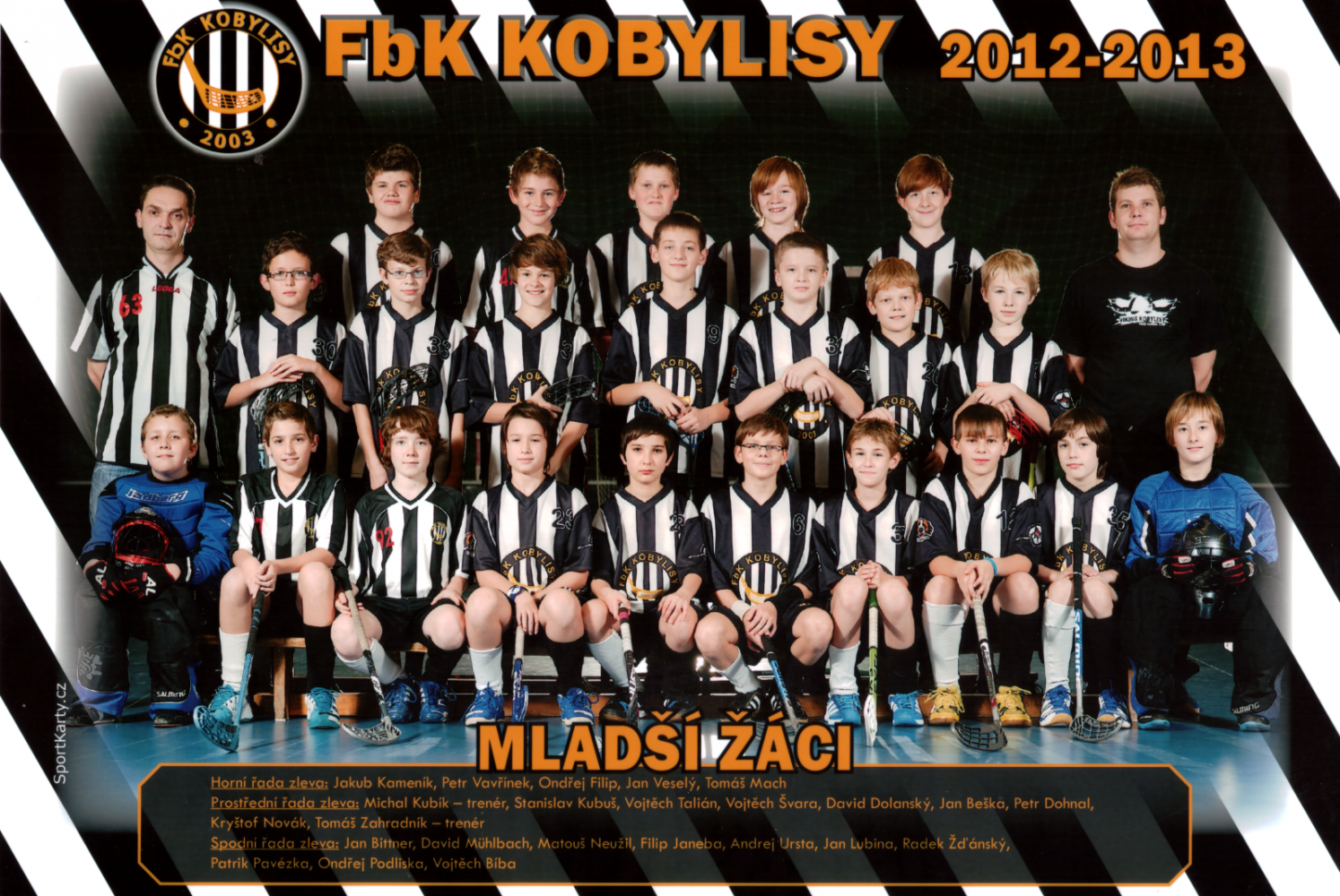 Tým mladších žáků, sezóna 2012-2013; Autor: Pavel Růžička SportKarty.cz; Zdroj: Archiv FbK Kobylisy
